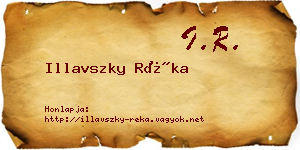 Illavszky Réka névjegykártya