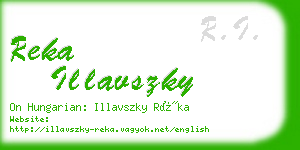 reka illavszky business card